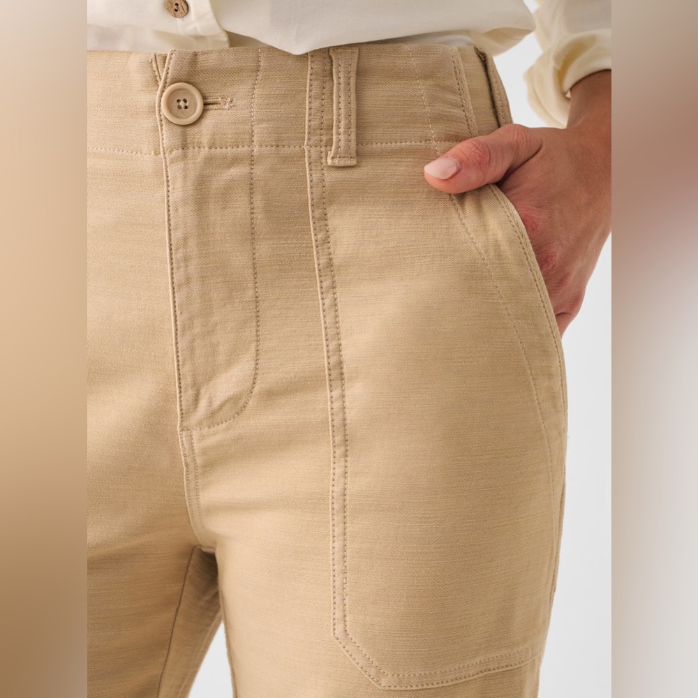 FAHERTY Stretch Surplus Pants In Safari Size 27 Beige Casual Cargo Utility Pants - Picture 3 of 16